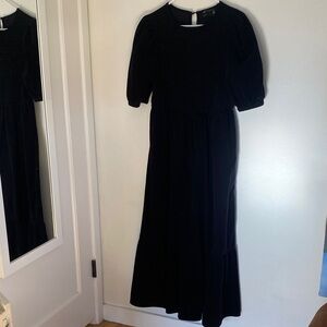 ASOS Curve Black Corduroy Maxi Dress 100% Cotton